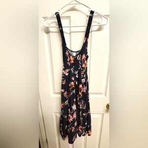 Xhilaration Black and Pink Floral Maxi Dress